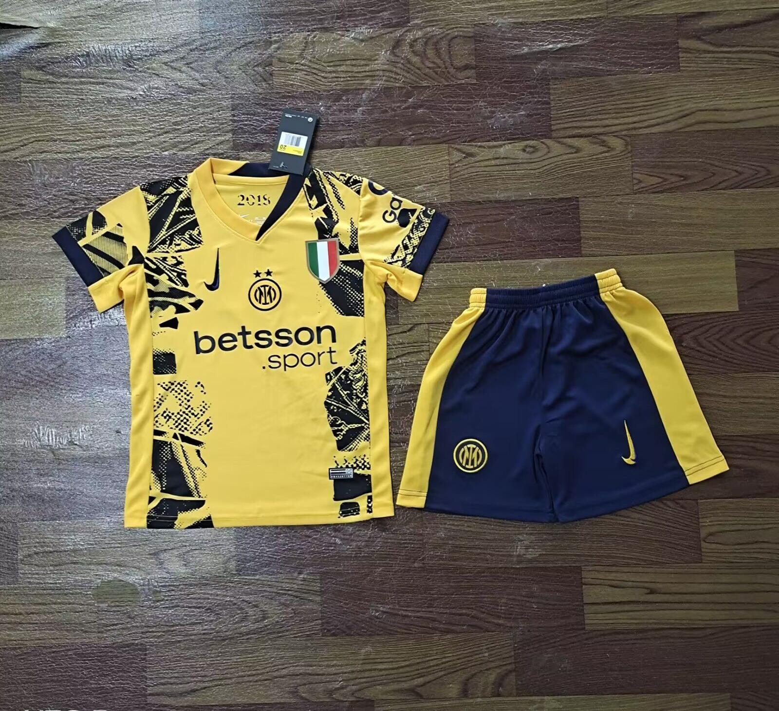 Kids-Inter Milan 24/25 Third Yellow Soccer Jersey